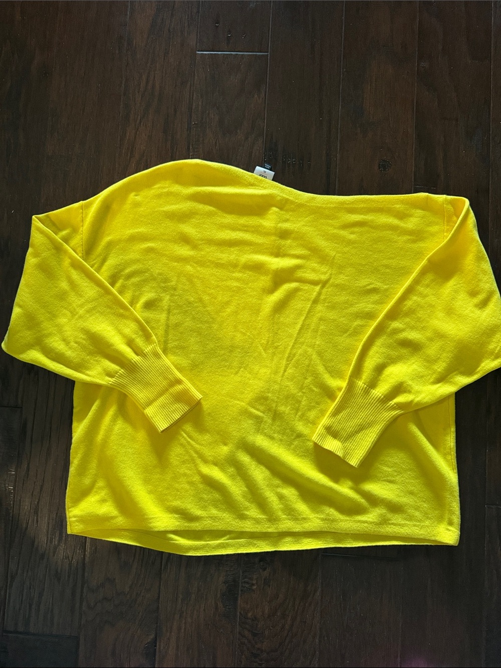 CABI Women's Bright Yellow Off-Shoulder Sweater Style#6167 - Picture 7 of 7